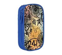 ULKMFFCF Supernatural Inspiration Printed Cute Pencil Case Pen Bag,Blue - Large Capacity Students Stationery Pouch Pencil Box for School Office Travel Makeup