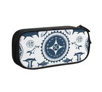 ULKMFFCF Supernatural Symbols Black Cartoon Printed Pencil Case Pen Bag,Black - Cute Students Stationery Pouch Pencil Box with Zipper for School Office Travel and Makeup