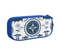ULKMFFCF Supernatural Symbols Black Cartoon Printed Pencil Case Pen Bag,Blue - Cute Students Stationery Pouch Pencil Box with Zipper for School Office Travel and Makeup
