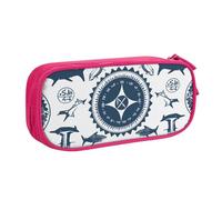 ULKMFFCF Supernatural Symbols Black Cartoon Printed Pencil Case Pen Bag,Pink - Cute Students Stationery Pouch Pencil Box with Zipper for School Office Travel and Makeup
