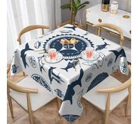 ULKMFFCF Supernatural Symbols Black cartoon Printed Square Tablecloth Table Cover 152x152 CM, Washable Fabric Table Cloth Decorative for Kitchen Dining Parties Weddings Festivals