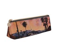 ULKMFFCF The Old Hollywood Printed Triangle Pencil Case - Cute Leather Zip Pouch for School, Office, Travel and Makeup