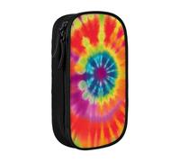 ULKMFFCF tie dye Rainbow Printed Cute Pencil Case Pen Bag,Black - Large Capacity Students Stationery Pouch Pencil Box for School Office Travel Makeup