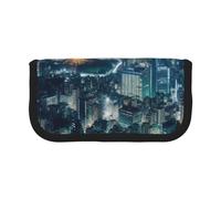 ULKMFFCF Tokyo City Printed Canvas Pencil Case - Large Capacity School Office Organizer Pen Bag Cosmetic Bag