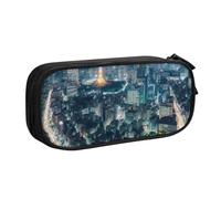 ULKMFFCF Tokyo City Printed Pencil Case Pen Bag,Black - Cute Students Stationery Pouch Pencil Box with Zipper for School Office Travel and Makeup
