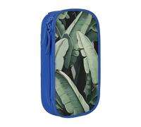 ULKMFFCF Tropical Banana Palm Leaves Art Printed Cute Pencil Case Pen Bag,Blue - Large Capacity Students Stationery Pouch Pencil Box for School Office Travel Makeup