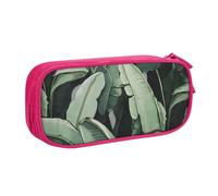 ULKMFFCF Tropical Banana Palm Leaves Art Printed Pencil Case Pen Bag,Pink - Cute Students Stationery Pouch Pencil Box with Zipper for School Office Travel and Makeup