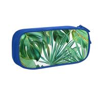 ULKMFFCF Tropical Palm Banana Leaves Printed Pencil Case Pen Bag,Blue - Large Capacity Students Stationery Pouch Pencil Box with Zipper for School Office Travel and Makeup
