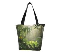 ULKMFFCF Tropical Rainforest Jungle Scene Printed Shoulder Bag for Women Handbag Tote Bag Shopping Bags