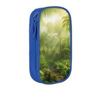 ULKMFFCF Tropical Wilderness Jungle Printed Cute Pencil Case Pen Bag,Blue - Large Capacity Students Stationery Pouch Pencil Box for School Office Travel Makeup