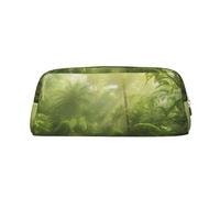 ULKMFFCF Tropical Wilderness Jungle Printed Leather Pencil Case for Students Girls Boys - Cute Gold Zip Pen Pencil Pouch Office School Adult Stationary Organiser Makeup Bag