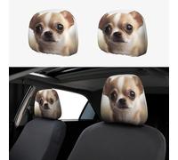 ULKMFFCF Universal 2-Pack Car Seat Headrest Covers With Funny Chihuahua Pattern For Auto Interior Decoration