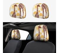 ULKMFFCF Universal 2-Pack Car Seat Headrest Covers with giraffe spots Pattern for Auto Interior Decoration