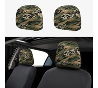 ULKMFFCF Universal 2-Pack Car Seat Headrest Covers With Tiger Stripe Camouflage Pattern For Auto Interior Decoration