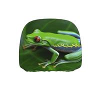 ULKMFFCF Universal Car Seat Headrest Covers with Animal Frog Green Leaf Leaves Pattern for Auto Interior Decoration, 1Pcs