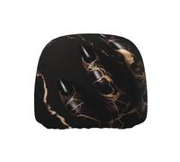 ULKMFFCF Universal Car Seat Headrest Covers with Black rose gold Marble Pattern for Auto Interior Decoration, 1Pcs