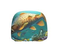 ULKMFFCF Universal Car Seat Headrest Covers with colorful fish under the sea Pattern for Auto Interior Decoration, 1Pcs