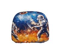 ULKMFFCF Universal Car Seat Headrest Covers with Football Galaxy Space Play Pattern for Auto Interior Decoration, 1Pcs