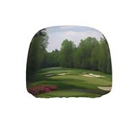ULKMFFCF Universal Car Seat Headrest Covers with Golf Course Pattern for Auto Interior Decoration, 1Pcs