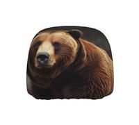 ULKMFFCF Universal Car Seat Headrest Covers with Grizzly Bear Pattern for Auto Interior Decoration, 1Pcs