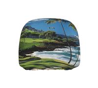 ULKMFFCF Universal Car Seat Headrest Covers with Hawaii Beach Golf Course Pattern for Auto Interior Decoration, 1Pcs