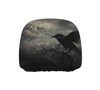 ULKMFFCF Universal Car Seat Headrest Covers with Night crow Pattern for Auto Interior Decoration, 1Pcs