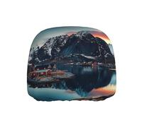 ULKMFFCF Universal Car Seat Headrest Covers with Norway Islands Pattern for Auto Interior Decoration, 1Pcs