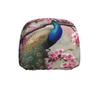 ULKMFFCF Universal Car Seat Headrest Covers with Peacock on Flower Tree Pattern for Auto Interior Decoration, 1Pcs