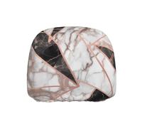 ULKMFFCF Universal Car Seat Headrest Covers with Rose Gold Marble Pattern for Auto Interior Decoration, 1Pcs