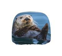 ULKMFFCF Universal Car Seat Headrest Covers with Sea Otter Pattern for Auto Interior Decoration, 1Pcs