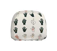 ULKMFFCF Universal Car Seat Headrest Covers with Sign Language Alphabet art Pattern for Auto Interior Decoration, 1Pcs