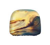 ULKMFFCF Universal Car Seat Headrest Covers with Sunset Sea Surfing Seascape Pattern for Auto Interior Decoration, 1Pcs