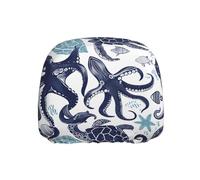 ULKMFFCF Universal Car Seat Headrest Covers with Turtle Octopus Pattern Sea Theme Pattern for Auto Interior Decoration, 1Pcs