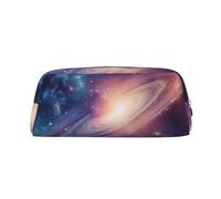 ULKMFFCF Universe Galaxy Outer Space Printed Leather Pencil Case for Students Girls Boys - Cute Gold Zip Pen Pencil Pouch Office School Adult Stationary Organiser Makeup Bag