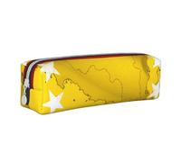 ULKMFFCF Venezuela Flag Printed Leather Pencil Case - Cute Zip Pouch for School, Office, Travel and Makeup