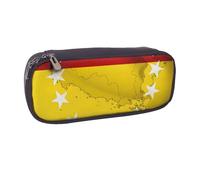 ULKMFFCF Venezuela Flag Printed Pencil Bag Pen Case for Boys Girls - PU Leather Cute Stationery Pouch Holder for School Office Travel Makeup