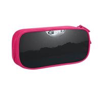 ULKMFFCF Whale Full Moon Printed Pencil Case Pen Bag,Pink - Cute Students Stationery Pouch Pencil Box with Zipper for School Office Travel and Makeup