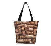 ULKMFFCF Wine cork Printed Shoulder Bag for Women Handbag Tote Bag Shopping Bags