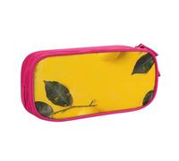 ULKMFFCF Yellow Lemon 1 Printed Pencil Case Pen Bag,Pink - Large Capacity Students Stationery Pouch Pencil Box with Zipper for School Office Travel and Makeup