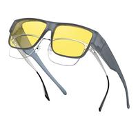 Ulknyss Fit Over Night Driving Glaases - Anti Glare Polarised Night Vision Goggles for Men Women Driving Yellow Night Vision Glasses