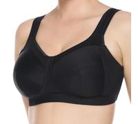 Ulla Kate Women's Non-wired Plus Size Supporting Sports Bra 6028 Black 44 M