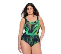 Ulla Popken Badeanzug, ohne Softcups, Rundhalsausschnitt One Piece Swimsuit, Black, 42-44 Women's, Black, 12 UK/14 UK