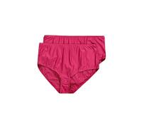 Ulla Popken Ladies 2 Pack Pinstripe Higher Cut Midislip Briefs, fuchsia, 50-52