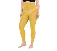 Ulla Popken Ladies 60den Tights Leggings, Mustard Green, 16-18