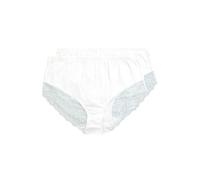 Ulla Popken Women's Pack of 2, midi Briefs, Cotton and lace, 830094 Underwear, White, 46-48