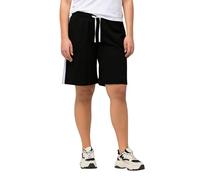 Ulla Popken Women's Jersey Shorts, Wide Leg, Contrast Stripes 832199 Trouser, Black, 32W x 32L