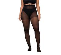 Ulla Popken Ladies Plus Size Pattern Tights, black, 50-52 Große Größen