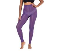 Ulla Popken Ladies Plus Size Plus Size 60 Denier Flat Seam Tights Leggings, Purple, 48-50