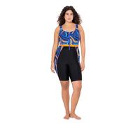 Ulla Popken Ladies Plus Size Plus Size Swimsuit Conny Long Leg Wavy, Black, 18