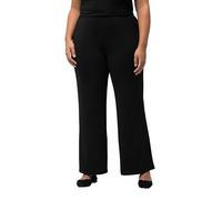 Ulla Popken Ladies Plus Size Plus Size Trousers Jersey Wide Leg Elastic Waist 806364, Black, 45W x 32L